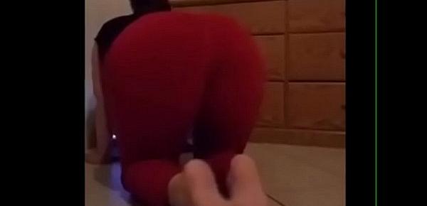  pawg booty in red scrubs